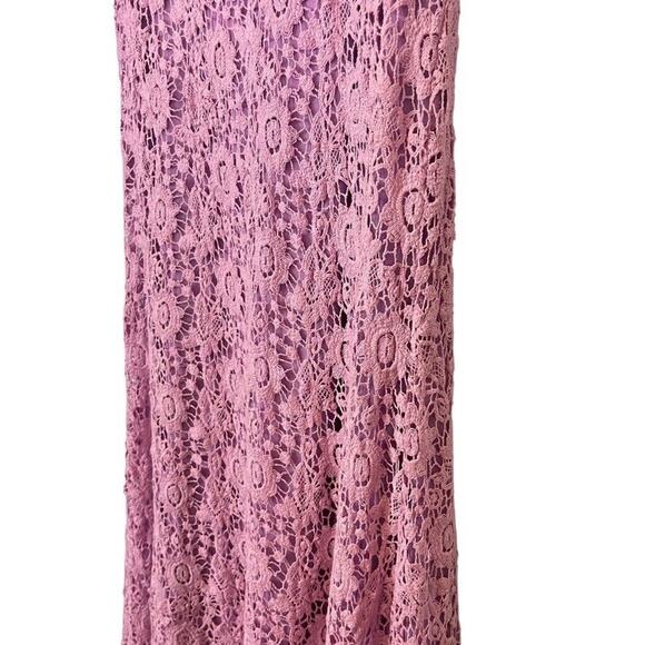Sherri Hill Womens Formal Crochet Long Fit Flare Skirt Train Lavender sz 4 - Picture 9 of 16